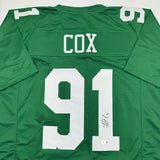 Autographed/Signed Fletcher Cox Philadelphia Kelly Green Football Jersey BAS COA