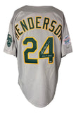 Rickey Henderson Signed A's Gray Majestic 1989 WS Jersey HOF 2009 MLB Hologram