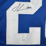 Autographed/Signed Julian Love Seattle Blue Retro Football Jersey JSA COA