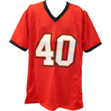 Mike Alstott Autographed Pro Style XL Red Jersey SB XXXVII Champs Beckett 50181