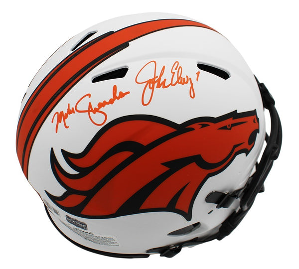 Mike Shanahan/John Elway Signed Denver Broncos Speed Authentic Lunar NFL Helmet
