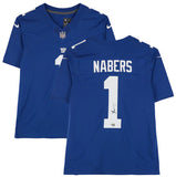 Malik Nabers Autographed New York Giants Royal Blue Nike Limited Jersey Fanatics