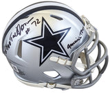 Cowboys Ed "Too Tall" Jones "America's Team" Signed Speed Mini Helmet BAS Wit