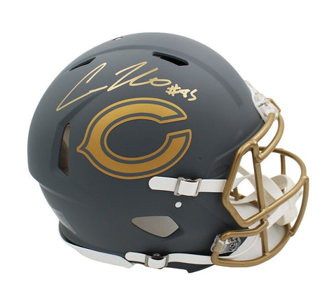 Cole Kmet Signed Chicago Bears Speed Authentic Slate NFL Helmet