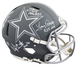 Cowboys Prescott, Smith, Parsons +1 Signed Slate F/S Speed Proline Helmet BAS W