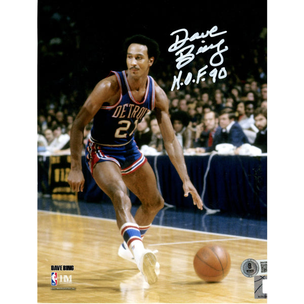 Dave Bing Autographed/Signed Detroit Pistons 8x10 Photo Beckett Witness 49722
