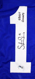 Steve Smith Autographed Blue Pro Style Jersey w/SB Champs -Beckett Hologram