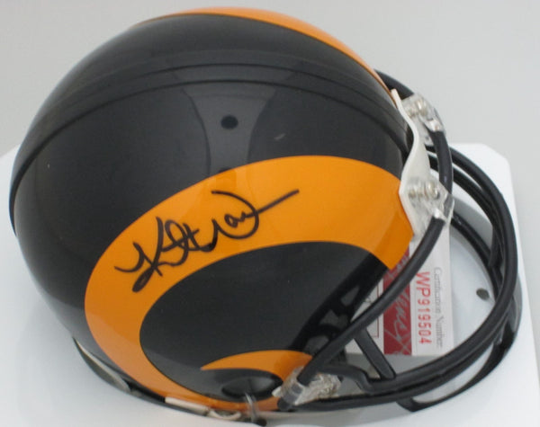 Rams KURT WARNER Signed Riddell Mini Helmet AUTO - HOF 2017 - JSA