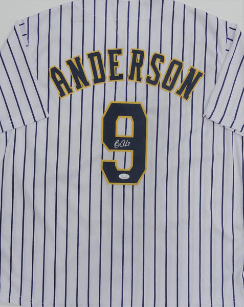 Brewers BRIAN ANDERSON Signed Custom Replica Pinstripe Milwaukee Jersey AUTO JSA