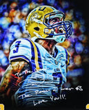 LSU Odell Beckham Jr. Signed 16x20 Framed Photo Dedicated to Allen Iverson BAS
