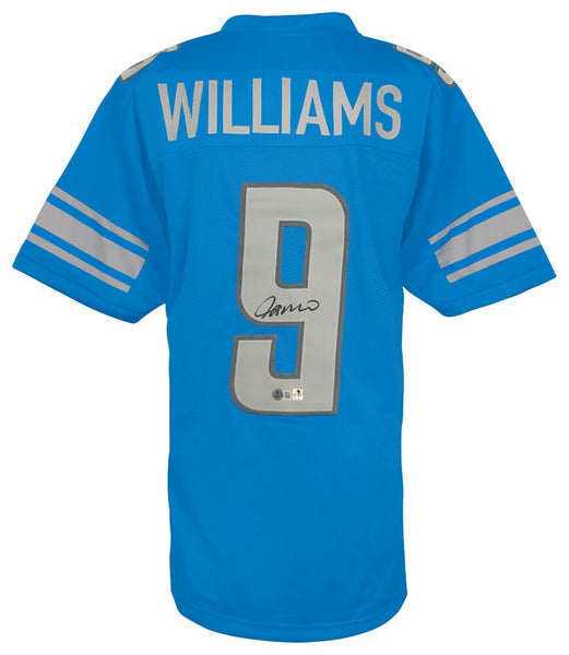 Jameson Williams Signed Blue Custom Football Jersey - (BECKETT COA)
