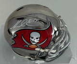 Buccaneers Receiver MIKE EVANS Signed CHROME Speed Mini Helmet AUTO - BAS