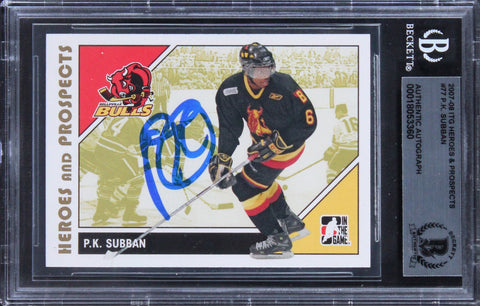 P.K. Subban Authentic Signed 2007 ITG Heroes & Prospects #77 Card BAS Slabbed