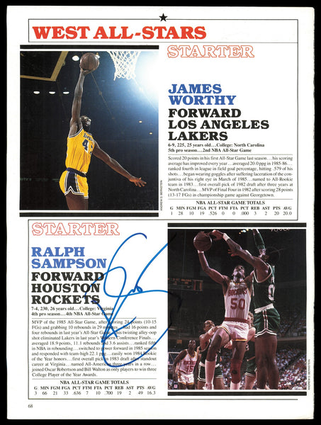 Ralph Sampson Autographed 8.5x11 Magazine Page Photo Houston Rockets SKU #240665