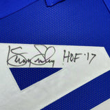 Framed Signed Kenny Easley 35x39 HOF 17 Seattle Blue Jersey JSA COA