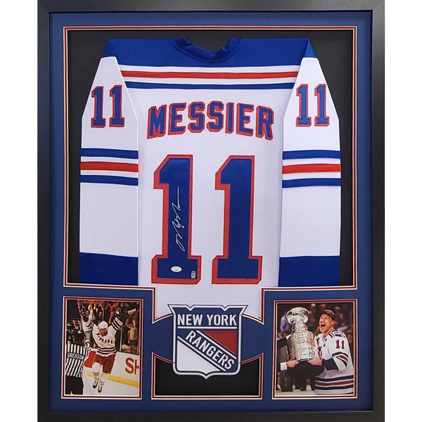Mark Messier Autographed Signed Framed New York Rangers Jersey JSA