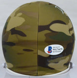 DEVONTA SMITH AUTOGRAPHED SIGNED ALABAMA CAMO SPEED MINI HELMET BECKETT 191111