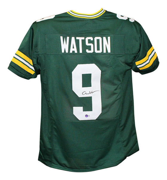 Christian Watson Autographed/Signed Pro Style Green XL Jersey Beckett 40166