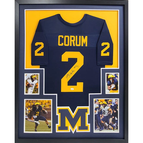 Blake Corum Autographed Signed Framed Michigan Jersey JSA