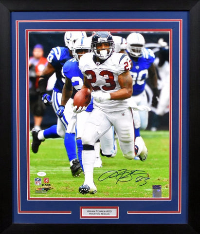 ARIAN FOSTER AUTOGRAPHED HOUSTON TEXANS 16x20 FRAMED PHOTO JSA