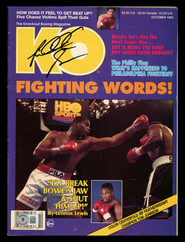 Riddick Bowe Autographed Signed KO Magazine Beckett BAS QR #BK08856