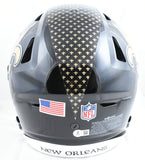Alvin Kamara Autographed Saints F/S Alt 22 Speed Flex Helmet-Beckett W Hologram