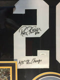 Rocky Bleier Signed Pittsburgh Steelers 36"x39" Framed Jersey (JSA COA) War Vet