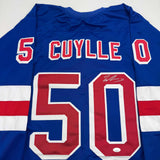 Autographed/Signed Will Cuylle New York Blue Hockey Jersey JSA COA