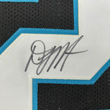 FRAMED Autographed/Signed DJ D.J. MOORE 33x42 Carolina Black Jersey JSA COA Auto