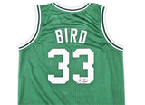 BOSTON CELTICS LARRY BIRD AUTOGRAPHED SIGNED GREEN JERSEY JSA STOCK #220499