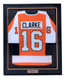Bob Clarke Philadelphia Signed Framed Orange Hockey Jersey JSA QR Hologram