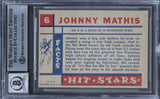 Johnny Mathis Authentic Signed 1957 Topps Hit Stars #6 Card Auto 10! BAS Slabbed