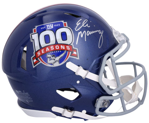 Eli Manning Autographed Giants 100 Seasons Logo Speed Authentic Helmet Fanatics