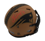 Chris Hogan Signed New England Patriots Speed Salute to Service 2 Mini Helmet