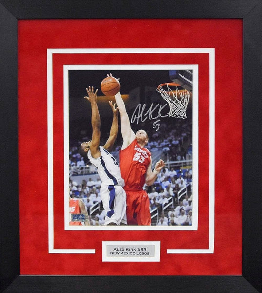ALEX KIRK AUTOGRAPHED NEW MEXICO LOBOS 8x10 FRAMED PHOTO COA