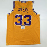 Autographed/Signed Shaquille Shaq O'Neal LSU Yellow Jersey Beckett BAS COA
