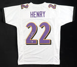 Derrick Henry Signed Baltimore Ravens White Jersey (Beckett) Ex Bama Running Bck