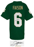 Jordan Faison Signed Green Custom College Football Jersey -(SCHWARTZ SPORTS COA)