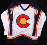 Sam Malinski Signed Colorado Avalanche / Rockies Throwback Jersey / Beckett