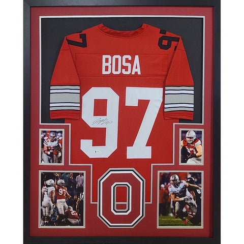 Joey Bosa Autographed Signed Framed OSU Ohio State Chargers Jersey BECKETT