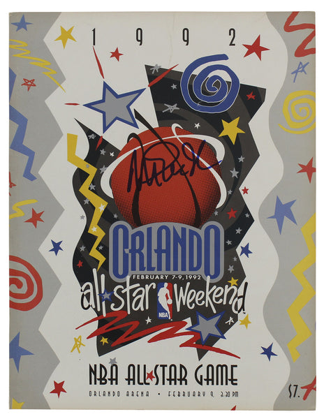 Lakers Magic Johnson Signed 1992 NBA All-Star Game Program BAS Witness #WY56241