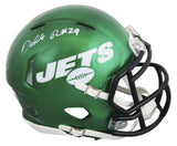 Jets Darrelle Revis Authentic Signed Speed Mini Helmet BAS Witnessed #4W919203