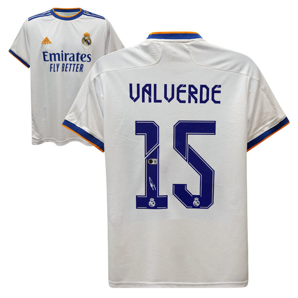 Federico Valverde Signed Real Madrid Home Soccer Jersey #15 with Beckett COA