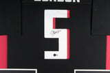 DRAKE LONDON (Falcons black TOWER) Signed Autographed Framed Jersey Beckett
