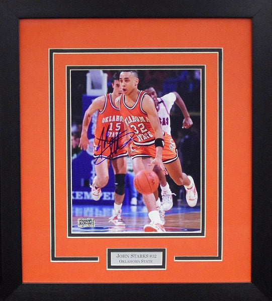 JOHN STARKS AUTOGRAPHED OKLAHOMA STATE COWBOYS 8x10 FRAMED PHOTO COA
