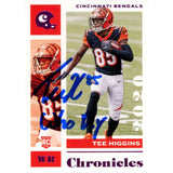 Tee Higgins Autographed Panini Chronicles 21 Who Dey Trading Card Beckett 48908