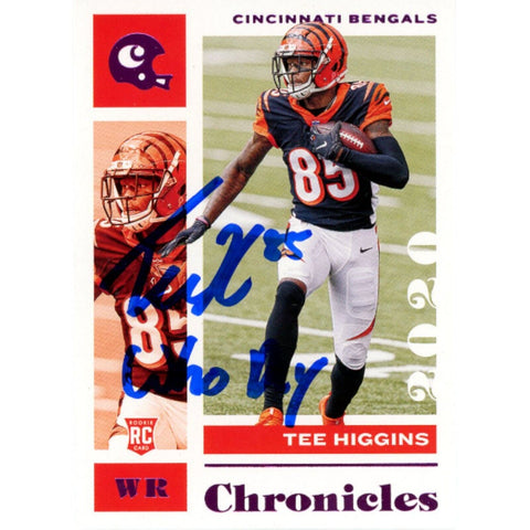 Tee Higgins Autographed Panini Chronicles 21 Who Dey Trading Card Beckett 48908