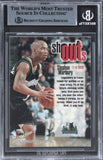 Timberwolves Stephon Marbury Signed 1998 Hoops Shout Outs #17 Card BAS Slabbed