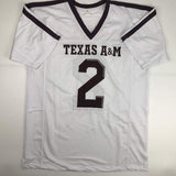 Autographed/Signed Johnny Manziel Texas A&M White College Jersey JSA COA