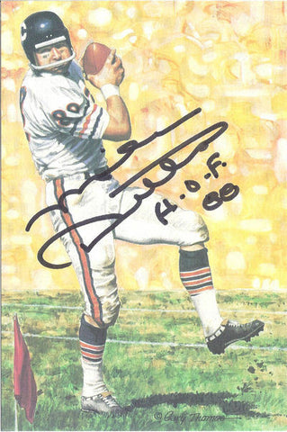 Mike Ditka Autographed/Signed Chicago Bears Goal Line Art Black HOF 88 11073